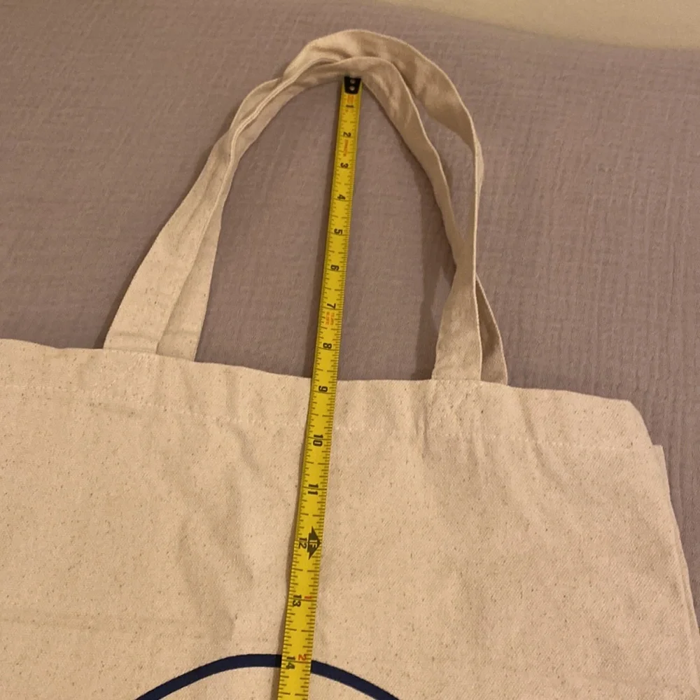 Brooklinen Cream Canvas Tote with Smiley Design